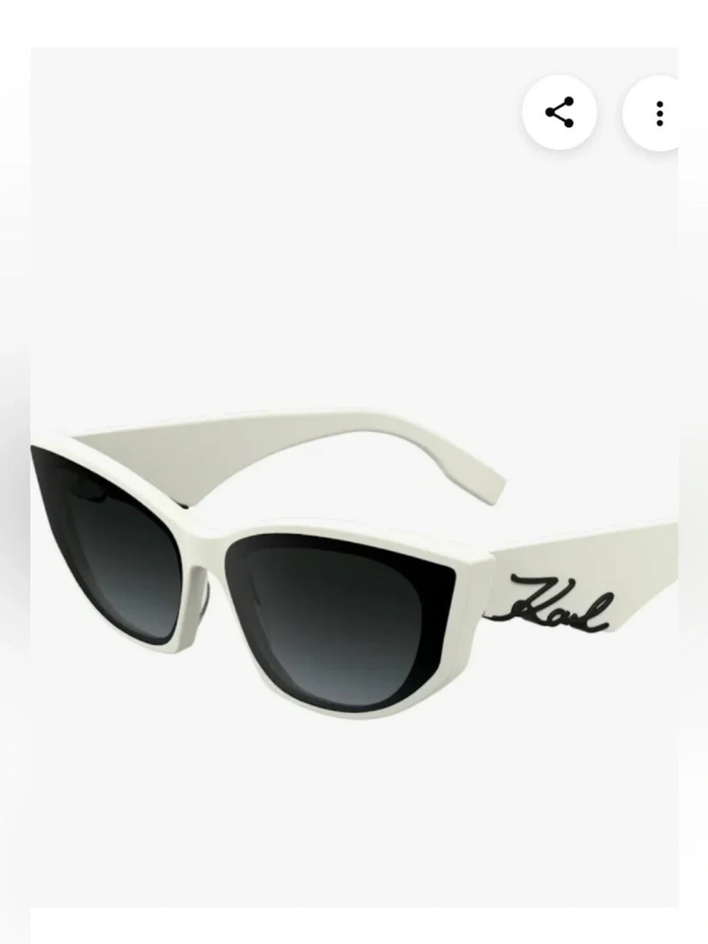 Karl Lagerfeld White Cat-Eye Sunglasses with Black Gradient Lenses